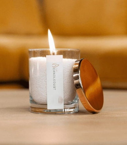 Poederkaars met geur van citroengras en gember in glas 160 gr