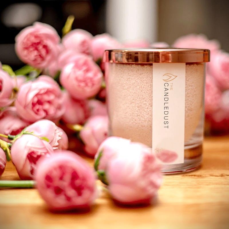 Poederkaars met geur van citroengras en gember in glas 160 gr